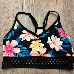 PINK Victoria's Secret Floral Tank Top - Black, Pink, Blue